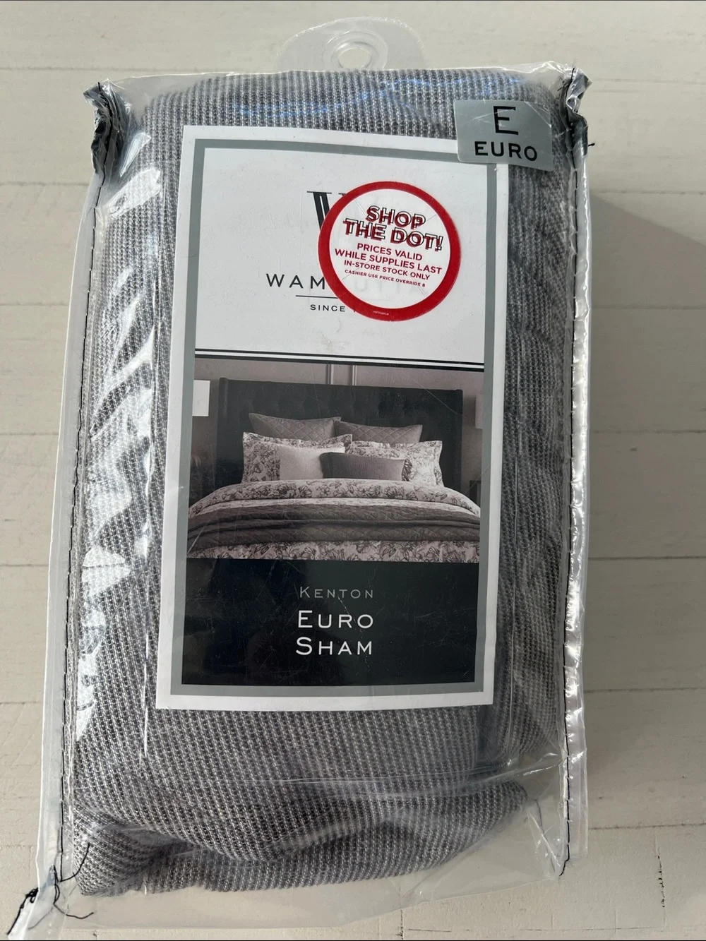 Wamsutta Kenton Euro Sham - Light Gray